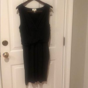 Black V neck Dress